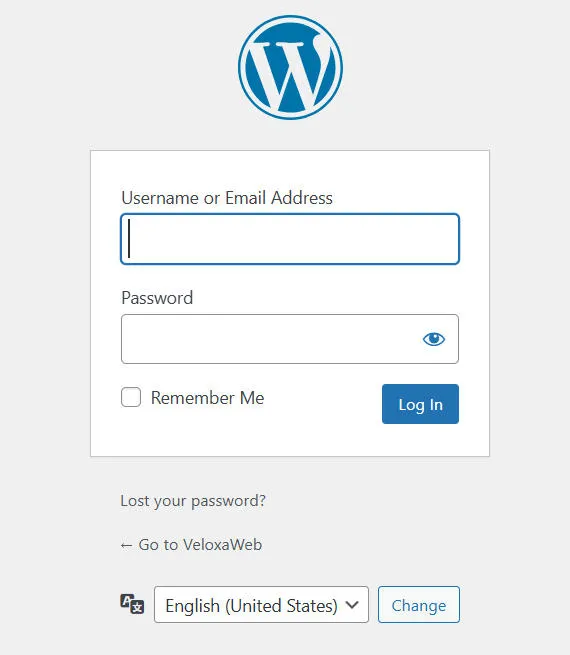 WordPress 后台登录地址 wp-admin 页面示意图